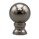 1-3/8" Ball Finial Solid Brass 7/8" Dia - Tap 1/4-27F - Polished Nickel