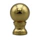 1-1/2" Solid Brass Ball Finial - 1" Dia  - Tap 1/4-27F - Polished Brass