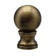 1-1/2" Solid Brass Ball Finial - 1" Dia  - Tap 1/4-27F - Antique Brass