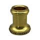Beaded Brass Neck- 15/16" Ht - 13/16" Dia - Slip 1/8  IP - Burnished and Lacquered