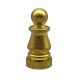 1" Solid Brass Finial 1/4-27F - Burnished and Lacquered