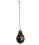 Walnut Pull Chain Knob With 10" Brass Plated Chain With Connector
