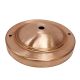 5-1/4" Canopy - 5-1/4" Dia - 4-1/4" Center-To-Center Screw Holes - Center Hole Slips 1/8 IPS - Solid Copper - Unfinished