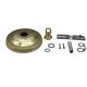 Ribbed Canopy Kit - Steel - Brass Plated With (1) 1/8 IPS All Thread - (1) Cross Bar - (1) Strain Relief Cap - (2) 8-32 Mounting Screws - (1) Lock Nut