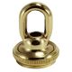 2-1/8" 1/4IP Heavy Duty Cast Brass Screw Collar Loop - Polished & Lacquered