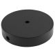 5" Plain Round Lamp Base with Side Hole Steel  - Black