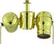 Medium Base Brass 2-Light Cluster Head - Polished and Lacquered