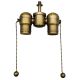 Medium Base Brass 2-Light Cluster Head - Antique Brass