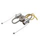 2 Light Pull Chain Cluster Socket Steel Polished Nickel  - Gold Leads 14" - 1/8 IP Top  - 1/4 IP Bottom