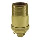Heavy Wall Solid Brass UNO Keyless Socket with Ground Screw Terminal - Polished & Lacquered