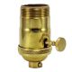 Heavy Wall Solid Brass UNO 3-Way MB Turn Knob Socket - Polished No Lacquer