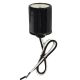 Medium Base Socket with Cap, Glazed Porcelain - 18" Leads - Black