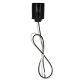 Medium Base Black Glazed Porcelain Socket 1/8F Black Cap 24" Leads-Nickel Plated Screw Shell
