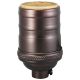 Heavy Wall Solid Brass Short Keyless Socket - Bronze