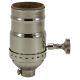 On/Off Solid Brass Turn Knob Socket - Polished Nickel