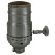 On/Off Solid Brass Turn Knob Socket - Satin Nickel