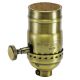 On/Off Solid Brass Turn Knob Socket - Antique Brass