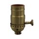 Medium Base Brass 3-Way Socket with Brass Key Satin Brass