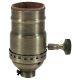 3-Way Solid Brass Turn Knob Socket - Antique Brass