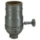 3-Way Solid Brass Turn Knob Socket - Satin Nickel