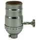 3-Way Solid Brass Turn Knob Socket - Polished Nickel