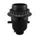 Threaded Push Through Phenolic Socket with Ring - Black