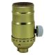 Full-Range Dimmer Socket with Ivory Turn Knob - Polished Gilt