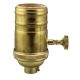 Heavy Wall Solid Brass 3-Way MB Turn Knob Sockets - Unfinished Brass