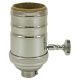 Heavy Wall Solid Brass 3-Way MB Turn Knob Sockets - Polished Nickel