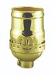 Solid Brass Short Medium Base Keyless Sockets - Polished and Lacquered Brass