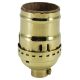 Solid Brass Medium Base Keyless Sockets - Polished No Lacquer