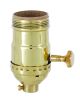 MB 3-Way Solid Brass Turn Knob Socket (Brass Knob) - With Uno Thread - Polished and Lacquered Brass