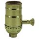 Solid Brass Turn Knob Dimmer Socket - Polished / Lacquered
