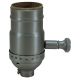 Solid Brass Turn Knob Dimmer Socket - Satin Nickel