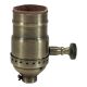Solid Brass Turn Knob Dimmer Socket - Antique Brass