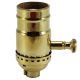 Solid Brass Turn Knob Dimmer Socket - Polished - No Lacquer