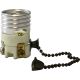 Premium - Porcelain On/Off Pull-Chain Electrolier - Antique Brass