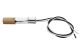 3-3/4" Candelabra Base Socket with 1/8F Hickey T/S - Inward Facing Threads - 26" 105 Degree Black and White Leads