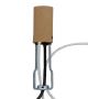 3" Candelabra Base Socket with 1/8F Hickey - Inward Facing Threads - 26" 105 Degree Black and White Leads