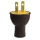 Round Attachment Plug Brown Non-Polarized