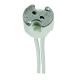 Halogen Bi-Pin Porcelain Socket with 10" Leads - Stainless Contacts