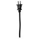 11FT Rayon Covered SVT/2 Cord Set - Black Rayon, Black Plug