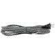 SVT 18/2 11 FT Rayon Covered Cord Set with Black Plug - Black and White Houndstooth Pattern