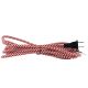 SVT 18/2 11 FT Rayon Covered Cord Set with Black Plug - Red and White Houndstooth Pattern