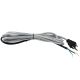 11FT Rayon Covered SVT/3 Cord Set - Silver Rayon, Black Plug