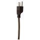11FT Rayon Covered SVT/3 Cord Set - Brown Rayon, Brown Plug