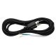 11FT Rayon Covered SVT/3 Cord Set - Black Rayon, Black Plug