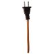 10 FT Rayon Covered SPT-1 Cord Set - Gold Rayon, Brown Plug