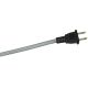 10 FT Rayon Covered SPT-1 Cord Set - Silver Rayon, Black Plug
