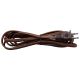 10 FT Rayon Covered SPT-1 Cord Set - Brown Rayon, Brown Plug